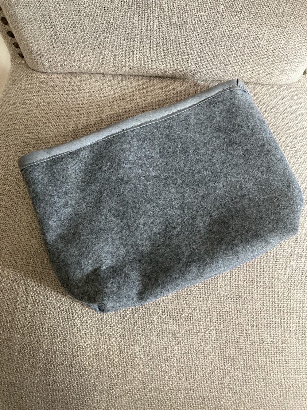 Purse Organizer Insert - gray felt handcrafted - Picture 2 of 3